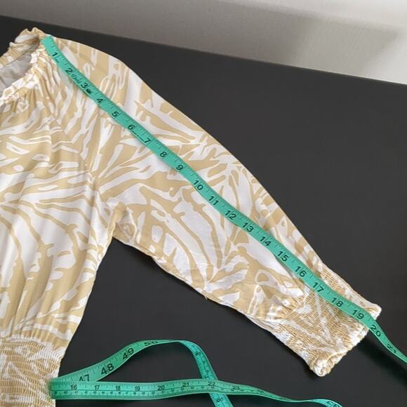 Patrons of Peace June Print Dress Ruffle Tiered 3/4 Sleeve Medium - Picture 6 of 8